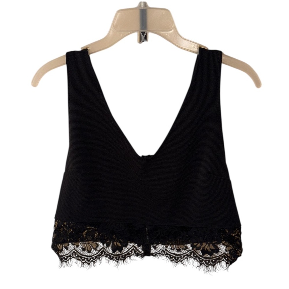 Paper Crane Black Lace Trim Bralette